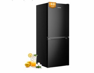 4.0 Cu.Ft Mini Fridge with Bottom Freezer, Double Door Small Refrigerator, Large Capacity Small Fridge with Freezer,