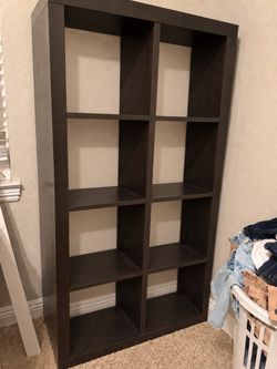 Dark Brown 8-Cube Storage Shelf Unit