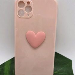 Pink Heart Ultra-thin Case For  iphone 11 Pro Max.