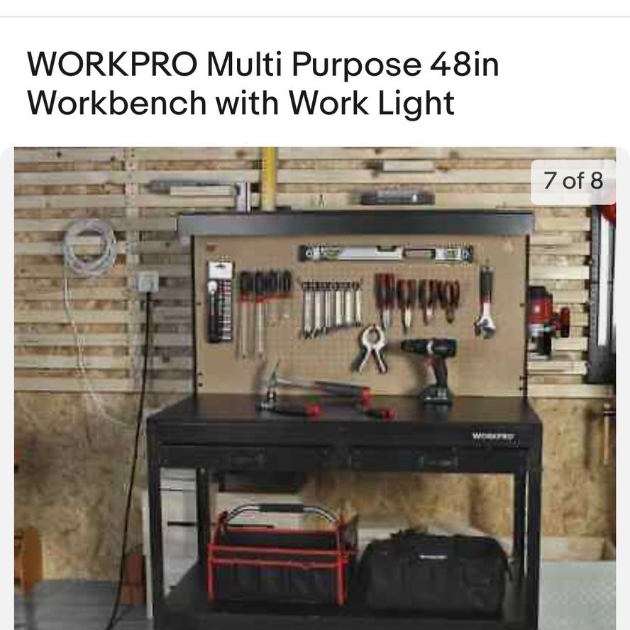 WORKPRO Multi Purpose 48in Workbench with Work Light 