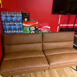 Memory Foam Sleeper Sofabed Brown Futon