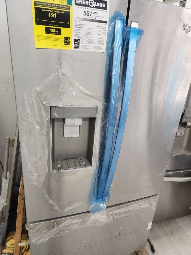 New Whirlpool Refrigerator French Door Stainless Steel