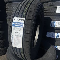 235/65/17 Kumho 4 New Tires Installed And Balanced 50,000 Miles
