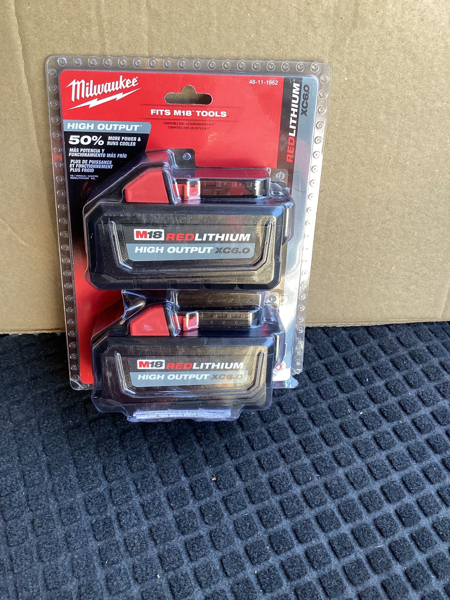 MILWAUKEE M18 18-VOLT LITHIUM-ION HIGH OUTPUT 6.0 AH BATTERY (2) PACK