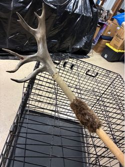 Walking stick with antlers