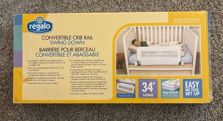 Regalo Convertible Crib Rail Swing Down 34 inch