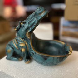 Hippo Statue In Deep Blue Color 