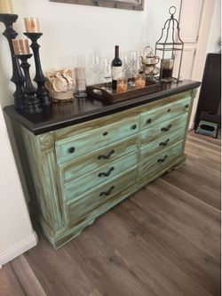 Custom painted buffet server cabinet/dresser