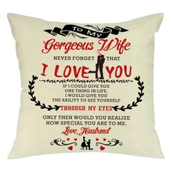 Brand New Valentines Day Decoration Pillow Cover with Insert Gifts to My Wife