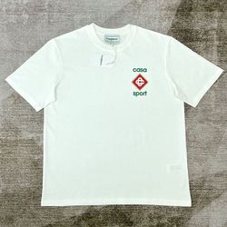 Casablanca White Letter Logo Printed T Shirt 