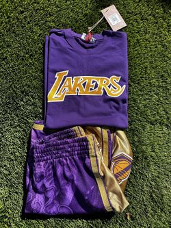 Los Angeles Lakers Mitchell & Ness Shirt/Shorts Size Medium New