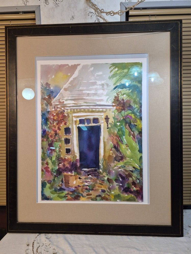 Cottage Door Water Color Painting