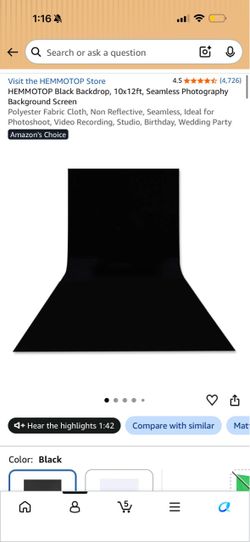 NEW Black Backdrop, 10x12ft