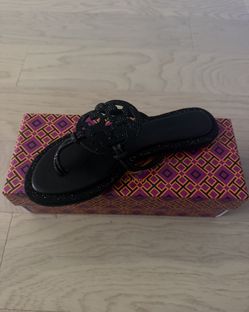 Black Sparkly Tory Burch Sandals