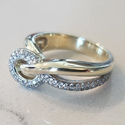 Breuning GmbH 14K Yellow Gold Natural (62) Natural Diamond Knot Ring