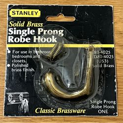 Stanley Solid Brass Robe Hook