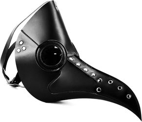 Faux Leather Plague Doctor Mask, New
