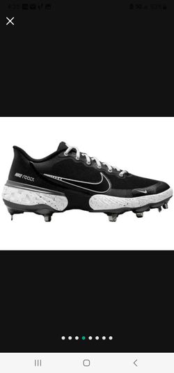 BRAND NEW NIKE ALPHA HUARACHE ELITE 3 REACT METAL BASEBALL CLEATS BLACK WHITE MEN SIZE 8