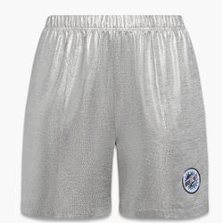 NWT Savage x Fenty Metallic Silver Shorts Chain Reaction XS Streetwear