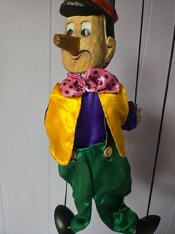 Vintage Wood Puppet Pinocchio Marionette Doll
