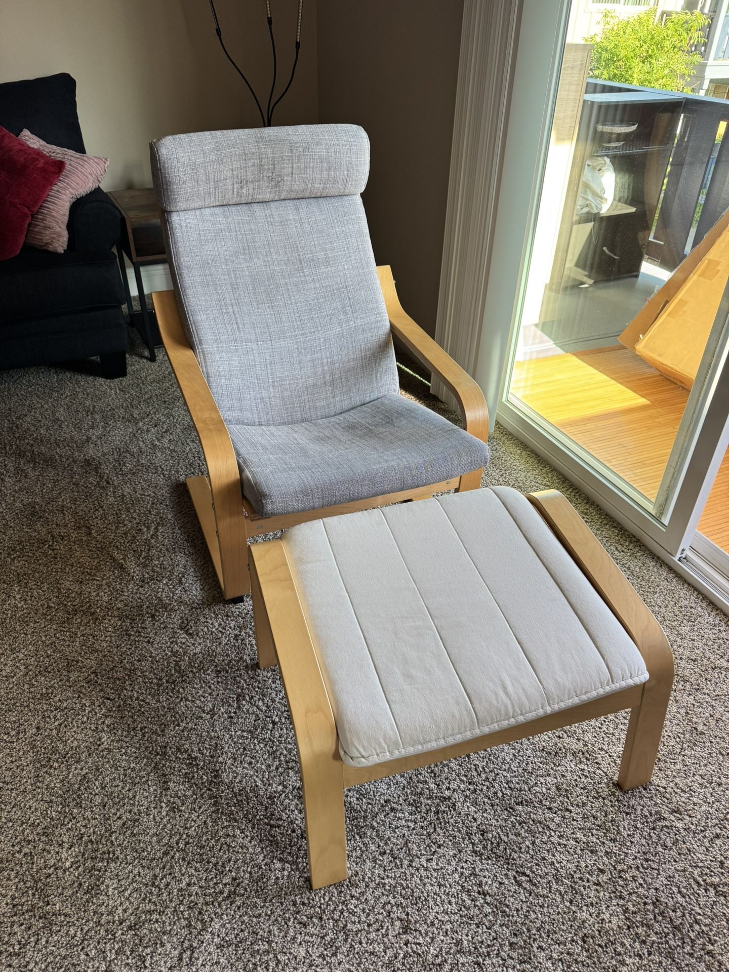 Ikea Poang Chair And Ottoman