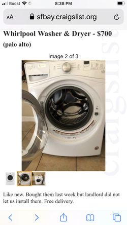 Whirpool wascher end steam electric dyer