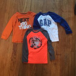 Boys Long Sleeve Tops Size 5 & 5/6 Bright Neon Great Condition!