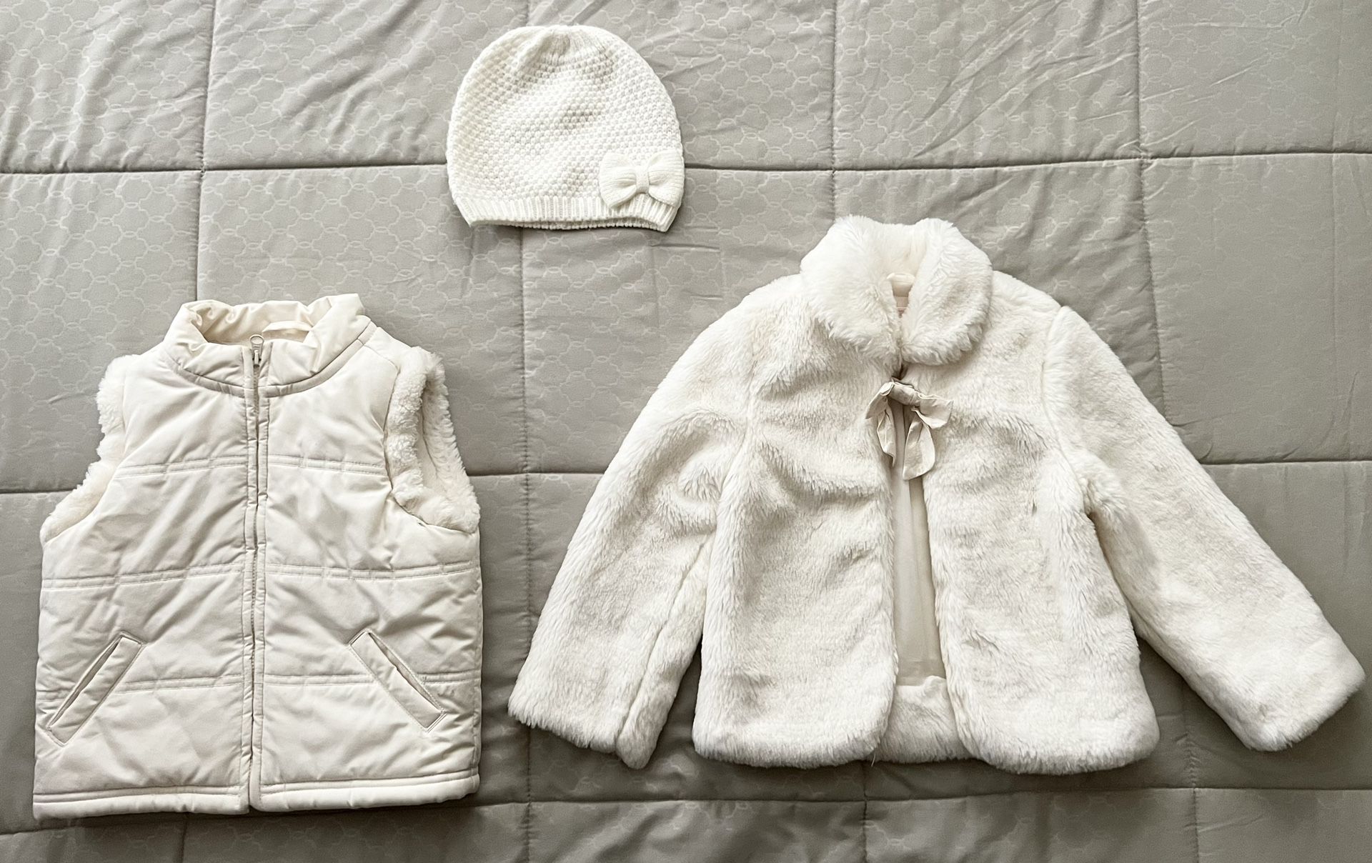2T-3T Toddler Girl- Faux Fur Coat And Vest