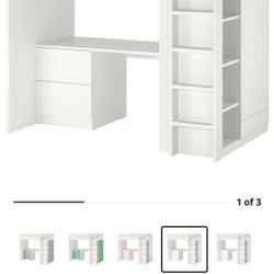SMÅSTAD
Loft bed, white Black/without Desk...Only Closest 