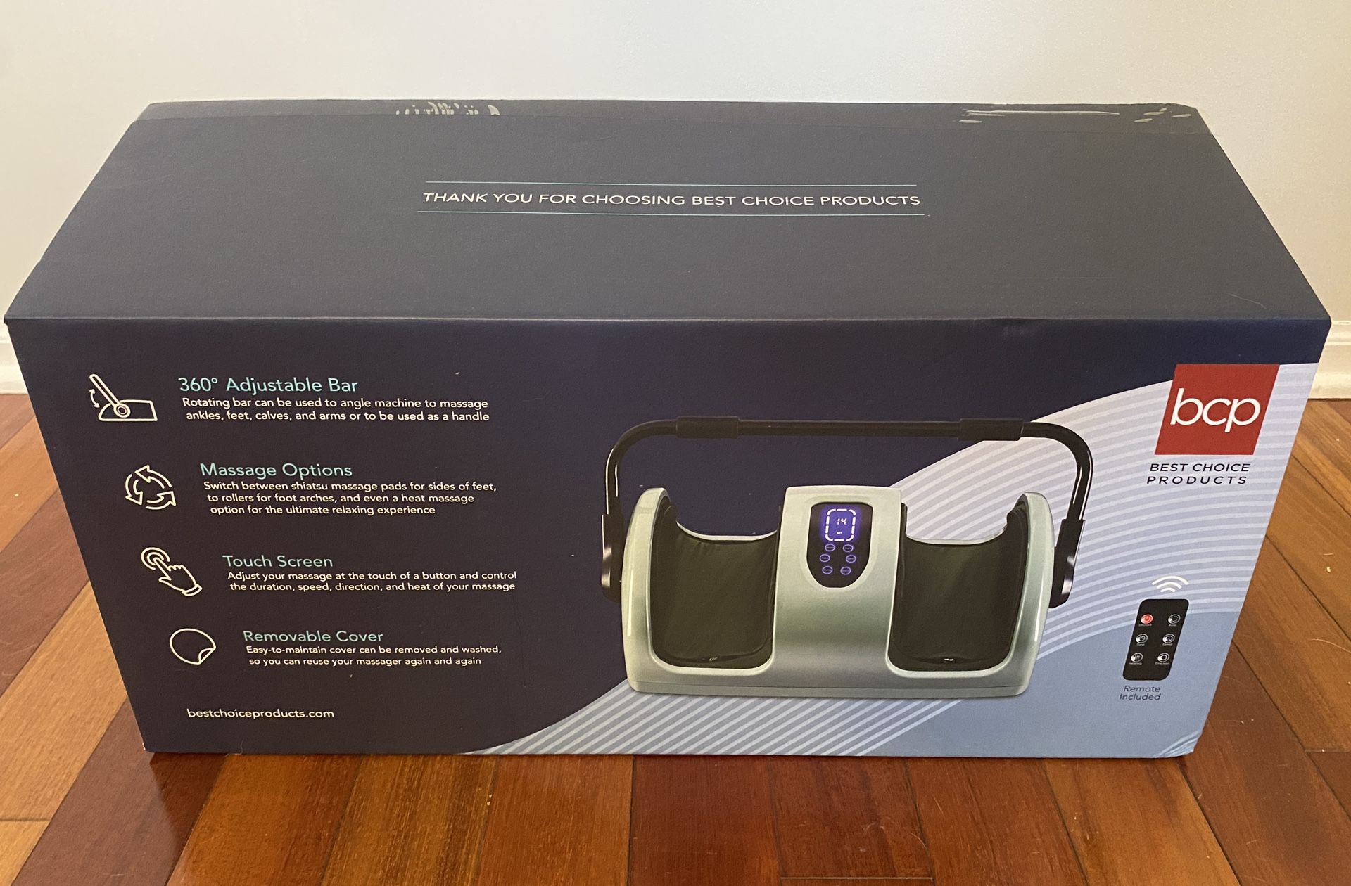 Best Choice Products Heated Shiatsu Foot Massager for Pain Relief, Plantar Fasciitis, Neuropathy, Blood Circulation w/Compact Design - Sage Green