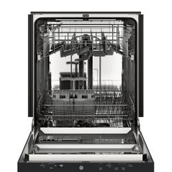💦 NEW GE 24" Top Control Built-In Dishwasher Autosense Cycle Piranha Food Disposer 51 dBA Black