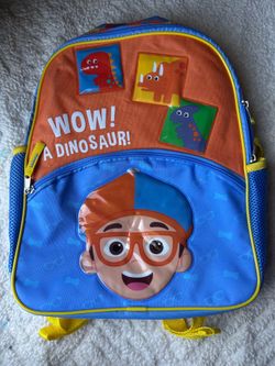 Wow! A Dinosaur 14" Kids School Backpack Bag w/ Raised Character Designs