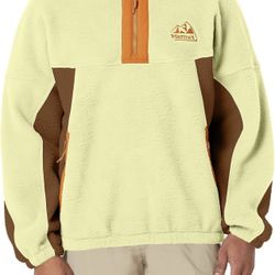 MARMOT Men's Super Aros Fleece Hoody Jacket, Wheat/Pinecone/Tangelo, Small 