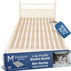 Meliusly SlatSure Queen Size Bunkie Board – Heavy Duty Vertical Bed Slats & Foldable Wooden Support Board for Sagging Mattress or Platform Bed Frame, 