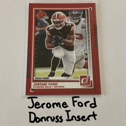 Jerome Ford Cleveland Browns RB Donruss Shot Print Insert Card. 