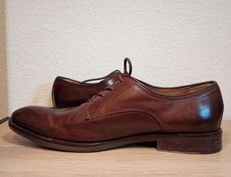 Black Leather Semi Brogue Oxford Dress Shoes – Size 10.5D, Classic Style
