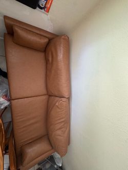 Faux leather couch