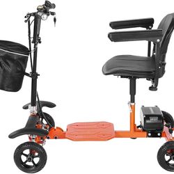 2025 Upgraded Electric Scooter for Adults,Foldable 4 Wheel Scooter,17.4 Mile Range, FAA & Cruise Approved,Large Capacity 48V 5.2Ah Li-Ion,8" Solid Tir