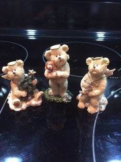 Set of 3 Boyd's resin bears (angel series)