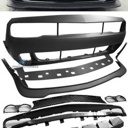 Fits 15-23 Dodge Challenger Front Full Bumper Cover & HC Style Lip Unpainted PP
