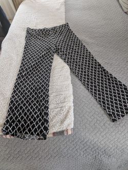 Karen Kane Black And White Wide Leg Stretch Pants Size M