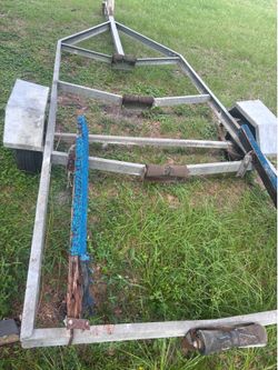 Single axel, roller-bunk hybrid, galvanized steel, boat trailer