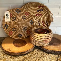 Authentic Certified  Native Alaskan Handwoven Baskets 