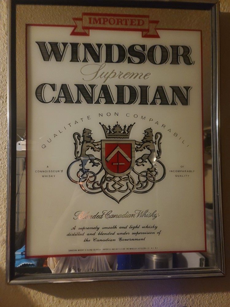 Windsor Supreme Canadian Whiskey Framed