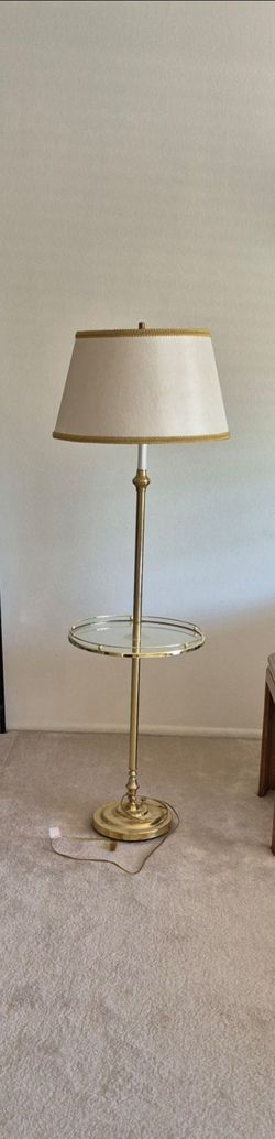 Mid-century Table Floor Lamp.  Brass.