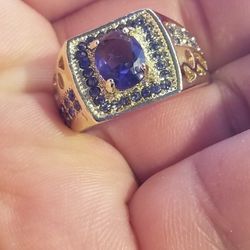 Gorgeous Women's Amethyst wedding Engagement Ring size 8.5