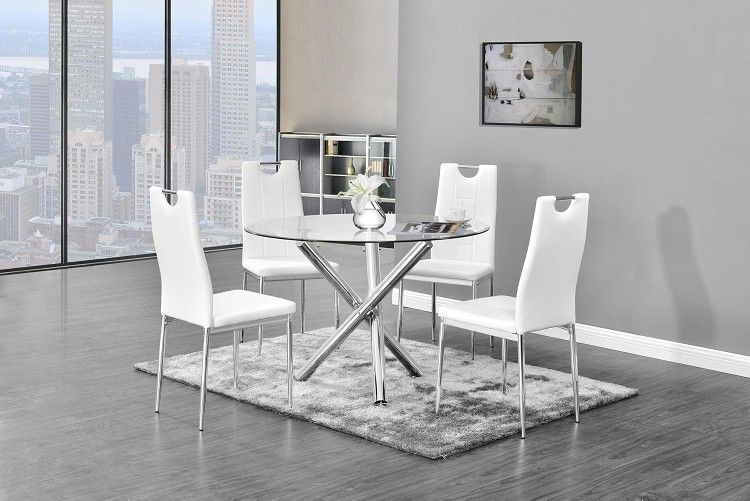 NEW💥White 5pcs Round Dinette Set 