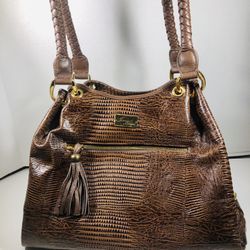 Isabella Adams Brown Genuine Leather Shoulder Bag