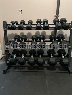 NEW DUMBBELLS 5-50 WITH RACK