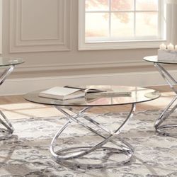 Living Room Glass Coffee Table Set